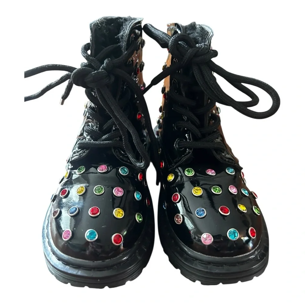 Lola + the boys rainbow crystal boots toddler 9 (25) Run a size Small - Picture 5 of 10